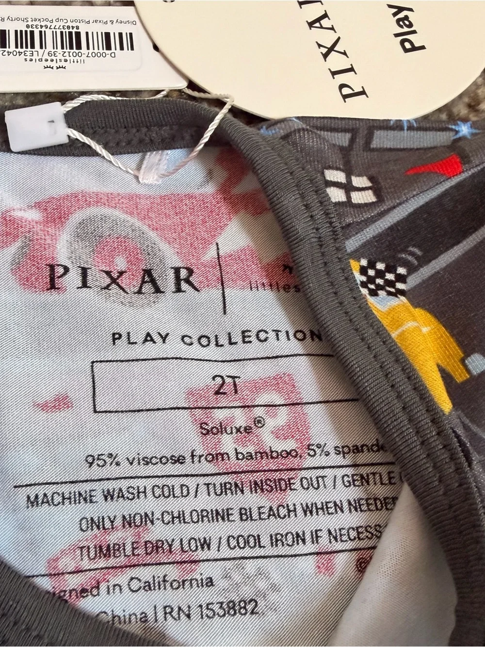 Little Sleepies Pixar Cars Gray Lightning McQueen Kids Short Romper